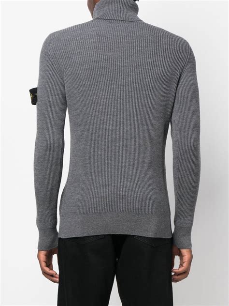 Stone Island Compass Patch Roll Neck Jumper Farfetch