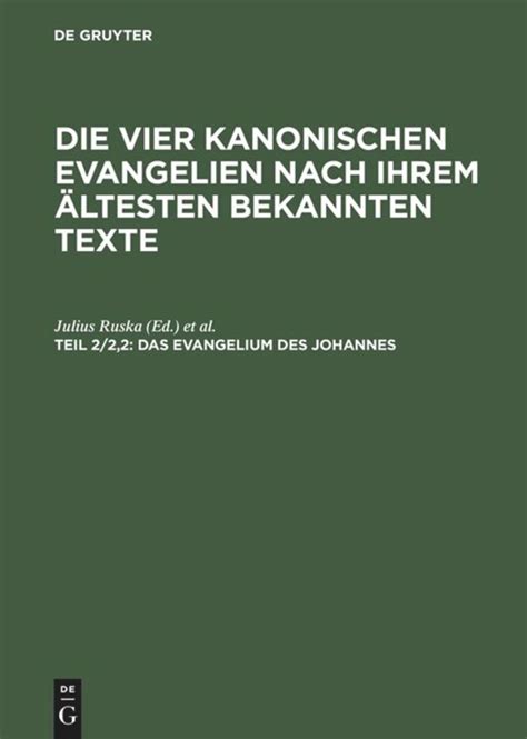 Teil 2 2 2 Das Evangelium Des Johannes