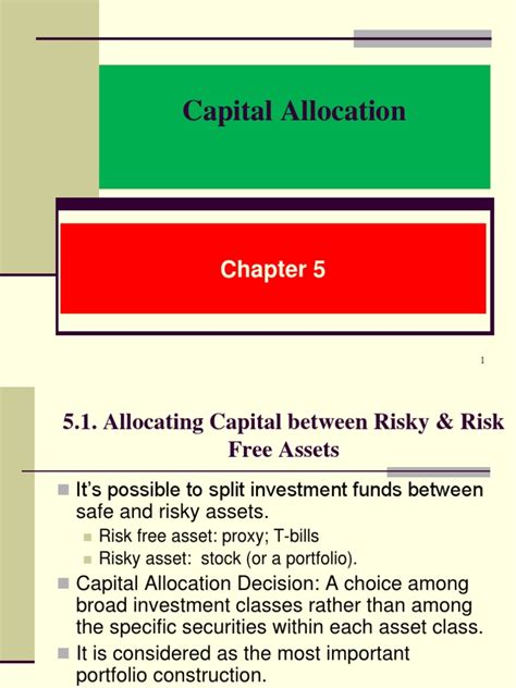 Ch 5 Capital Allocation Pdf Capital Asset Pricing Model Risk Aversion