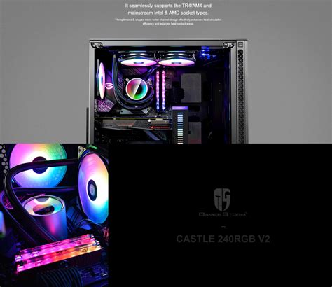 Deepcool Castle 240 RGB V2 Gamer Storm CPU Liquid Cooler - ASGARDSTORE.COM