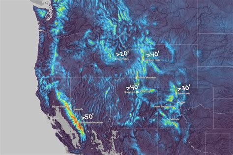 NOAA Seasonal Snow Accumulations - Felt Map Gallery