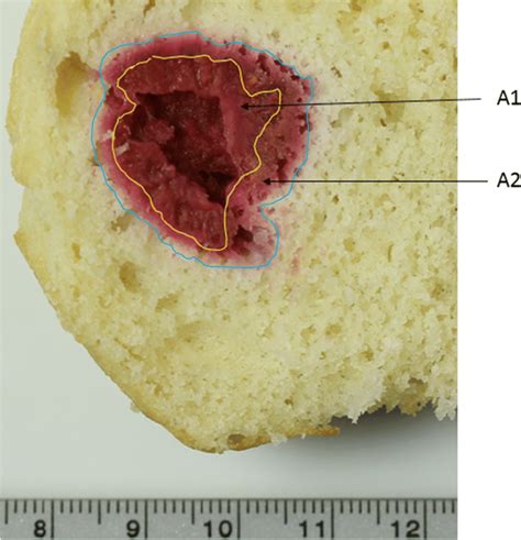 Determination of syneresis in muffins. A1 represents the area of the ...