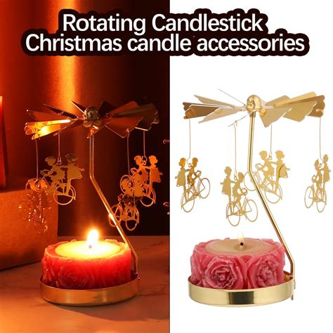 Rotating Candlesticks Romantic Rotation Spinning Carrousel Tea Light