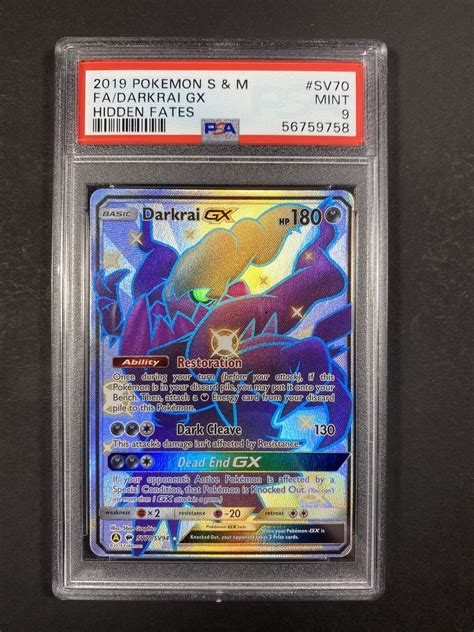 Pokemon S M Hidden Fates Sv Full Art Darkrai Gx Psa Mint Ebay