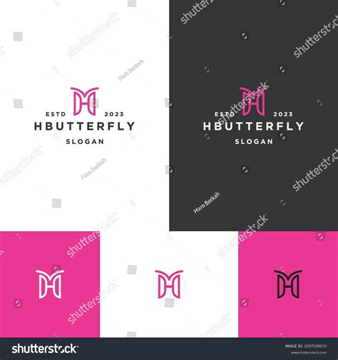 Letter H Butterfly Logo Icon Flat Stock Vector Royalty Free