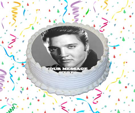 Elvis Presley Edible Image Cake Topper Personalized Birthday Sheet Custom Frosting Round Circle