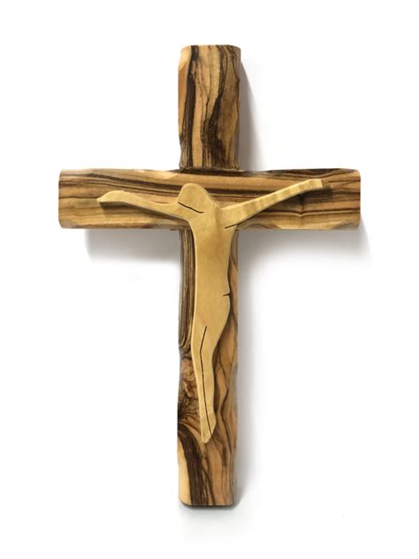 Crocefisso In Legno Semplice Con Cristo Terra Santa Store