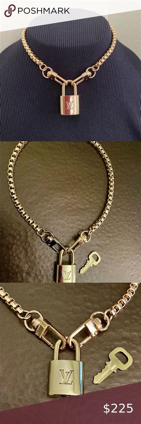 Authentic LV Brass Lock And Key With Gold Choker