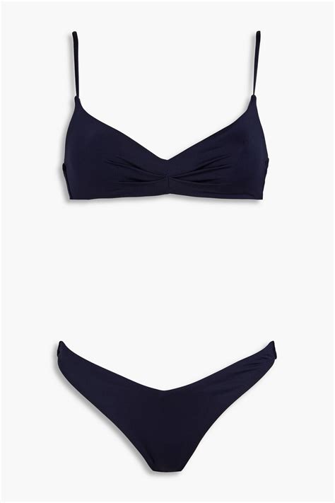 Buy Zimmermann Triangle Bikini Blue Navy At Off Editorialist