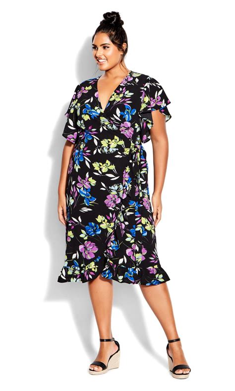 Loralette Womens Plus Size Its A Wrap Print Dress