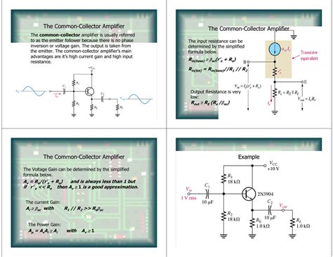 The Common Collector Amplifier The Common Collector