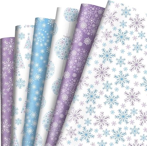 Amazon AnyDesign 12 Sheet Christmas Winter Wrapping Paper Blue