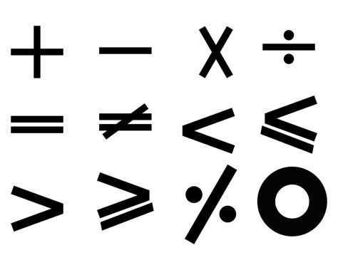 Conjunto De Iconos De Símbolos Matemáticos Sobre Fondo Blanco 7959930