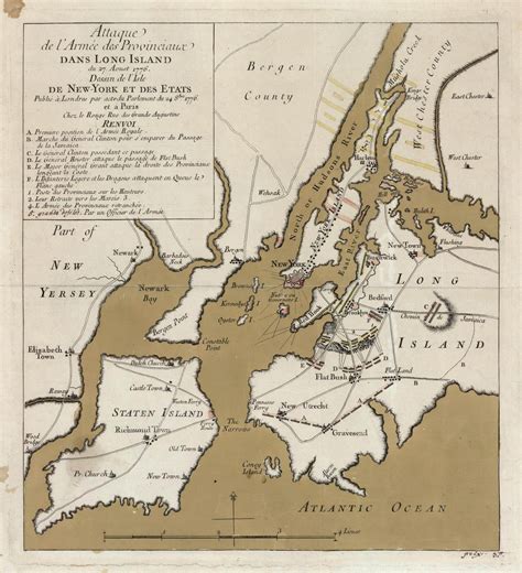 Rare map of the Battle of Long Island - Rare & Antique Maps