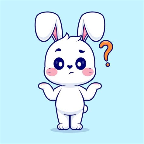 Premium Vector Cute Rabbit Confused Cartoon Vector Icon Illustration