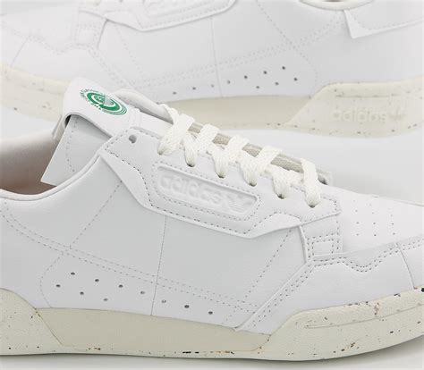 Adidas Continental 80s Clean Classics Trainers White Off White Green Sustainable Sneaker Herren