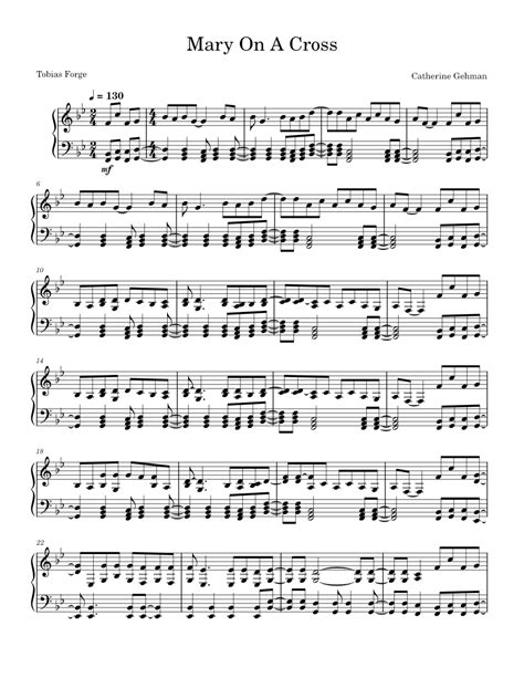 Mary On A Cross Ghost Sheet Music For Piano Clarinet Bass Piano Voice