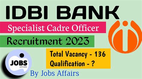 Idbi Specialist Cadre Officer Recruitment Idbi Bank Sco Recruitment