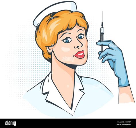 Nurse With Syringe Cartoon