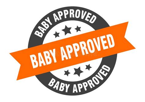 Baby Approved Sign Round Ribbon Sticker Isolated Tag Stock Vector