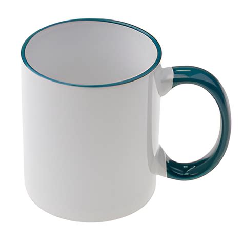 Mugs 11oz Rim And Handle Coloured Dark Green Dye Sublimation