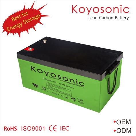 Koyosonic Pure Lead Carbon Sealed 12 Volt Batteria 12v 260ah Solar Lead