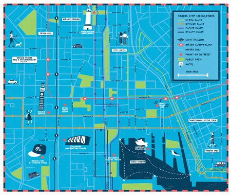 Illustrated Map of Baltimore, Maryland Downtown — Nate Padavick