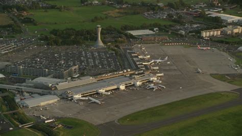 55k Stock Footage Aerial Video Of Edinburgh Airport Runways And