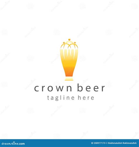 Beer Logo Illustration Crown Icon Vector Design Color Stock Vector ...