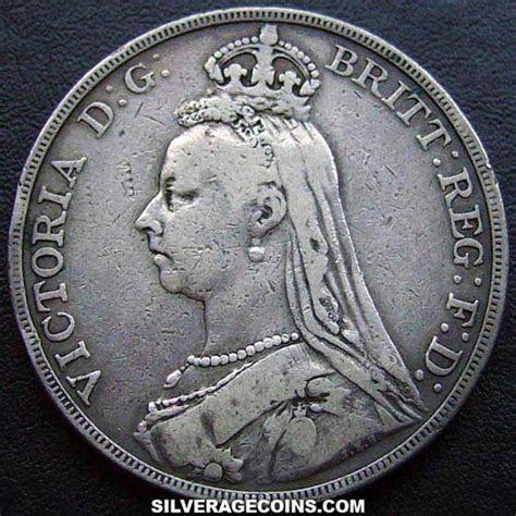 1889 1a Queen Victoria British Silver Jubilee Head Crown Silveragecoins