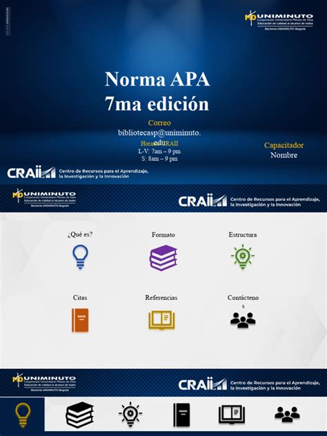 Normas Apa 7ma Edición Uniminuto Craii Pdf Estilo Apa Comillas