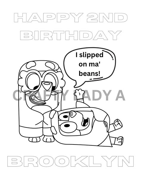 Bluey Birthday Party Favors Bluey Personalized Coloring Pages Bluey