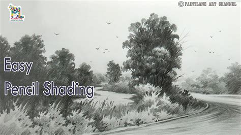 How to draw Easy Pencil Shading Landscape Art || Step by step Pencil ...