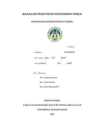 Makalah Konduktifitas Termal Pdf