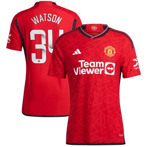 Manchester United Wsl Adidas Home Authentic Shirt 2023 24 With Watson