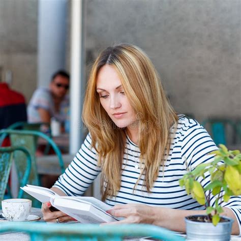 Woman Drinking Coffee And Reading Book In Cafe Stock Image Image Of Heat Cafe 78307633