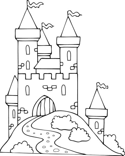 Résultat de recherche d images pour coloriage château fort Castle