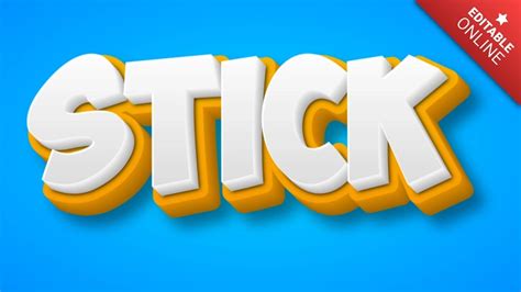 Stick Yellow White 3d Text Effect Generator