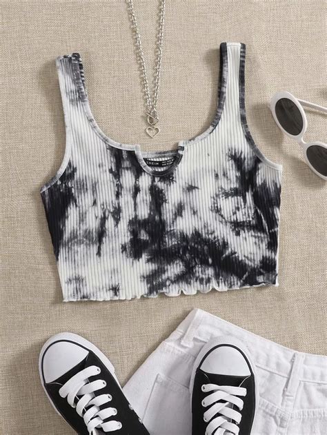 Shein Lettuce Trim Rib Knit Tank Top Artofit