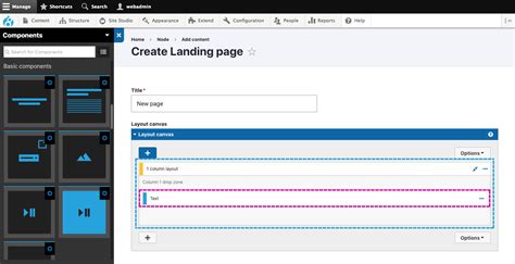 Adding Basic Content To Layouts Acquia Cohesion Docs