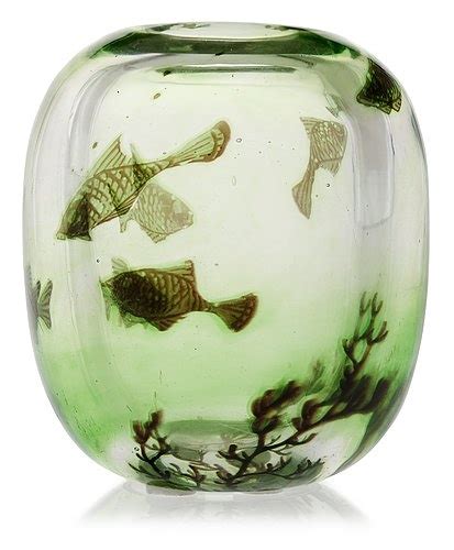 EDWARD HALD Vas Fiskgraal Orrefors 1938 Bukowskis Glass Art