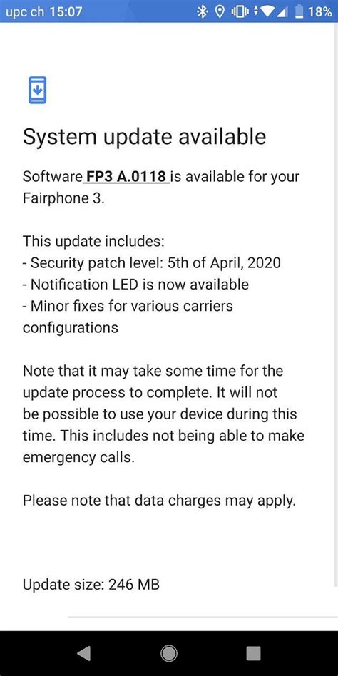 FP3 A 0118 Android9 OS Update Security Patchlevel April 5th 2020