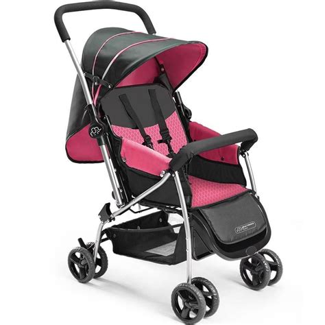 Carrinho Para Bebe De Passeio - Carrinho de Passeio para Bebê Berço Flip Rosa BB504 - Multikids Baby