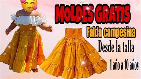 Como Hacer Una Falda Campesina Paso A Paso Y En Conjunto SIN MOLDES