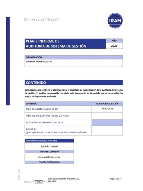 Norma Iram Tutorial Completa De Auditor A Auditor A Group