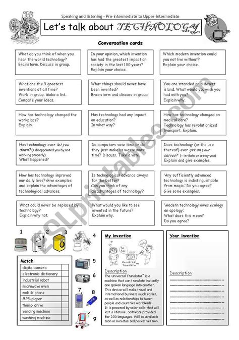 Let´s Talk About Technology Esl Worksheet By Philipr