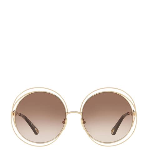 Womens Chloé Gold Round Carlina Sunglasses Harrods Countrycode