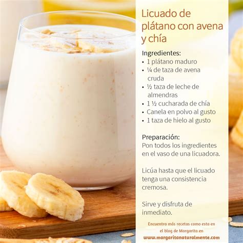 Licuado De Pl Tano Con Avena Y Ch A