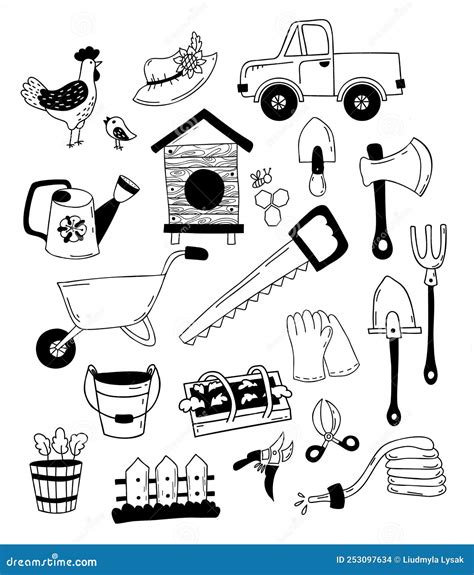 Draw And Label Simple Farm Tools 2