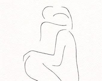 Minimalist Couple Line Art Black And White Romantic By Siret Line